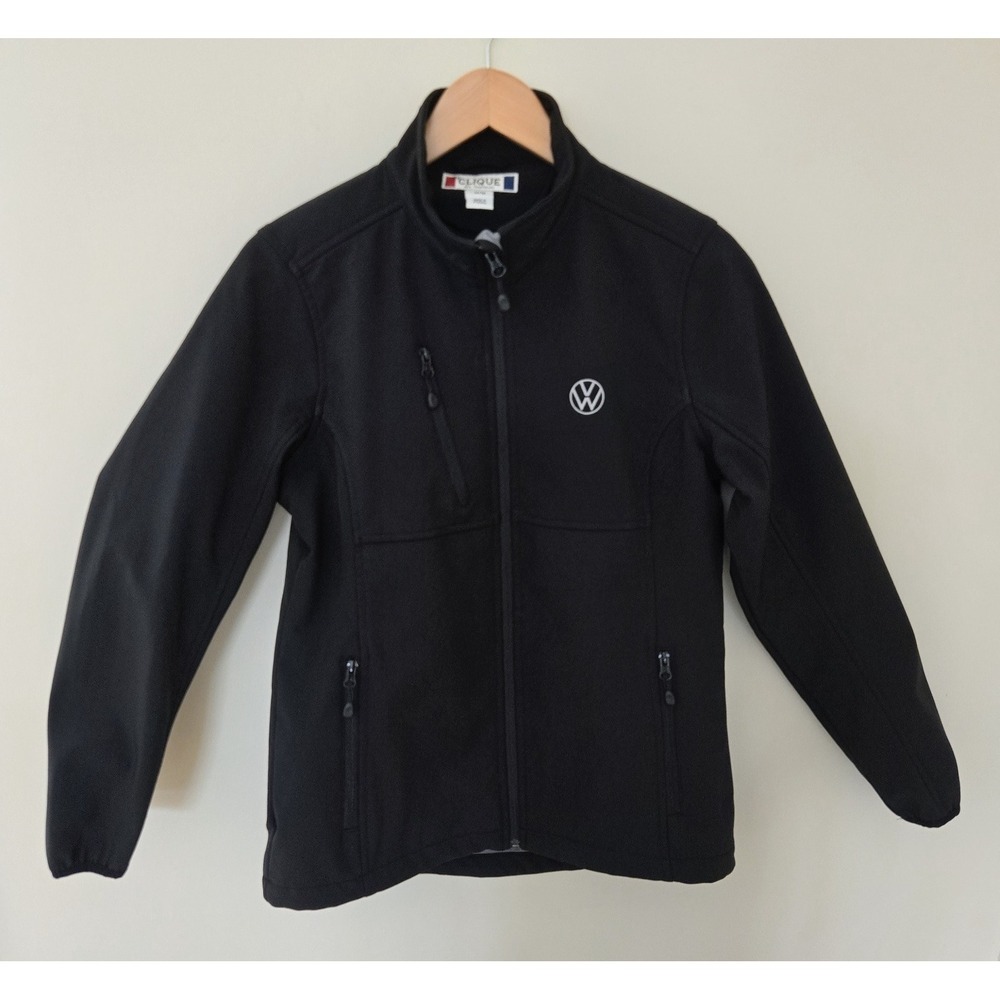Clique Volkswagen (VW) Men's Softshell Fleece-Lined Black Jacket Size Medium